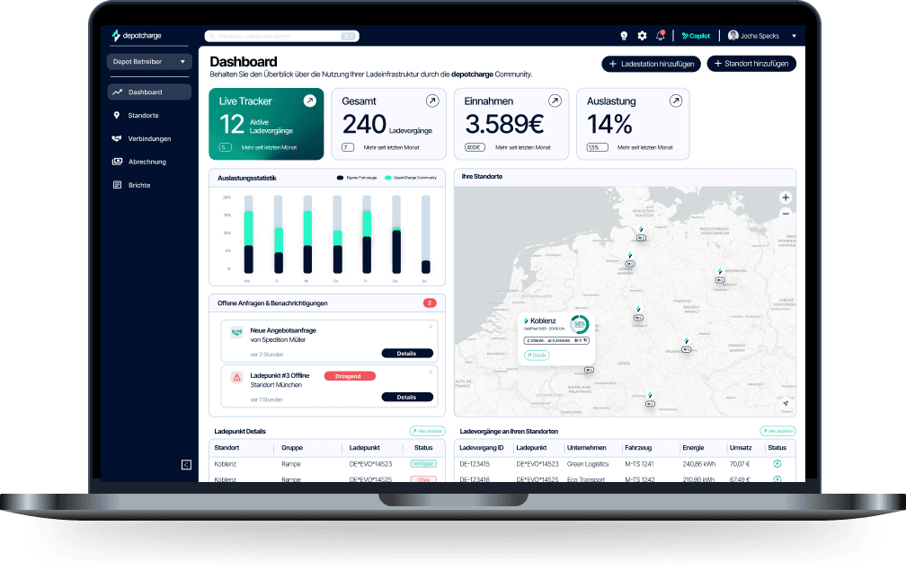 DepotCharge Marketplace Laptop Mockup